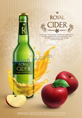 矢量苹果酒广告素材